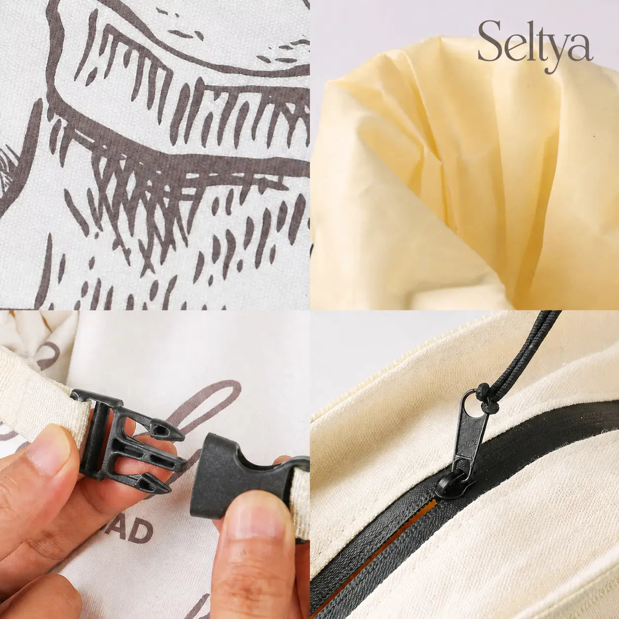 Sac à pain écologique en cire d’abeille – 100 % coton