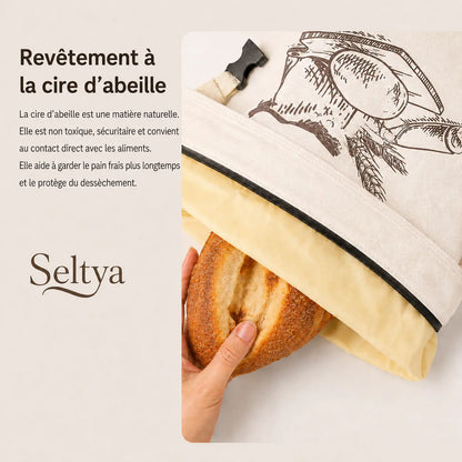 Sac à pain écologique en cire d’abeille – 100 % coton