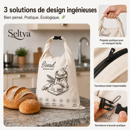 Sac à pain écologique en cire d’abeille – 100 % coton