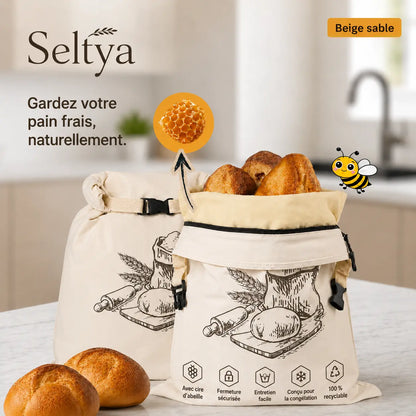 Sac à pain écologique en cire d’abeille – 100 % coton